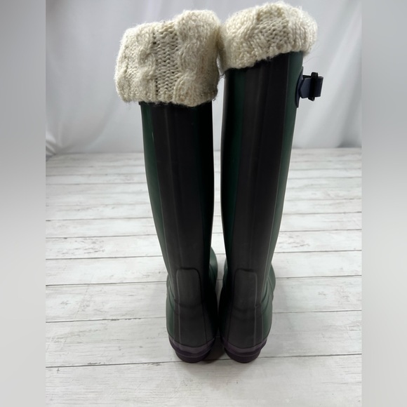 Hunter Original Tall Green Matte Rain Boots Size 7 Men / 8 Women - Picture 7 of 12